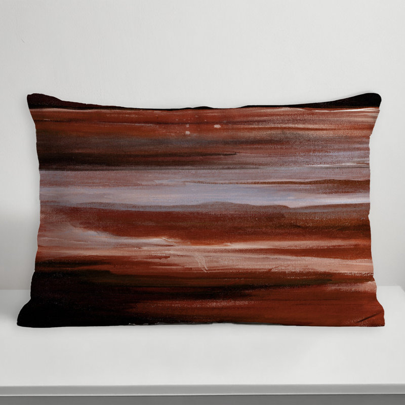 Abstract Outdoor Reversible Throw Pillow, Red, Abstract 2