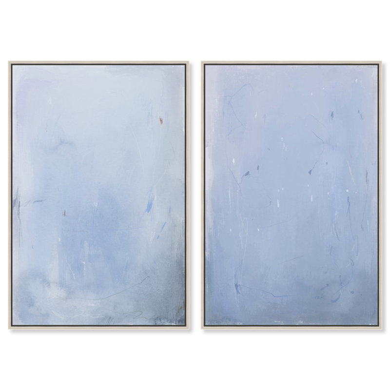 Calm Waters Set by Oliver Gal, 37"H x 55"W, Silver Floater Frame