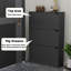 Armoire de rangement à chaussures moderne cannelée avec 3 tiroirs rabattables, tablettes réglables, peut contenir jusqu'à 24 paires, armoire de hall d'entrée autoportante-1326306325