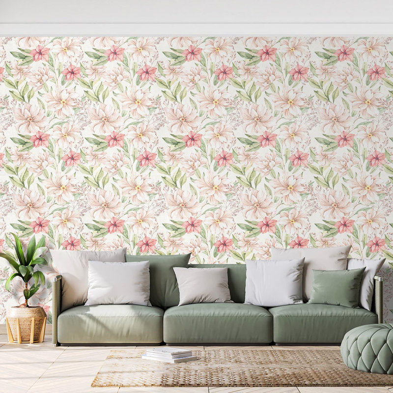 Toile Damask Peel & Stick Floral, 132" L x 168" W