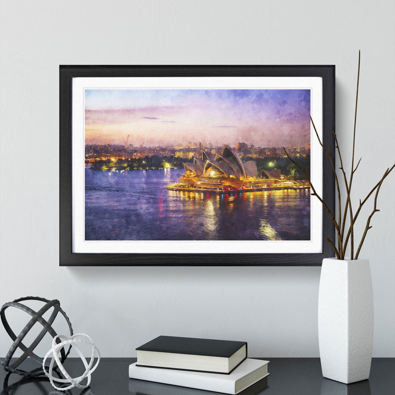 Sydney Opera House Vol.2 - Picture Frame Painting, 36cm H x 48cm W x 2cm D, Black Framed