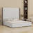 Tall Headboard Upholstered Bed With Vertical Striped And Wingback Design
