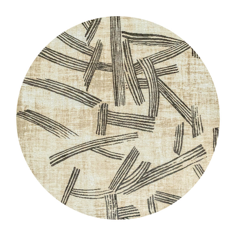 Meditation Kanji Slate Recycled P.E.T Area Rug, Square 140 cm