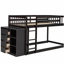 Lit double superposé avec 4 tiroirs et 3 tablettes - Espresso-121070171