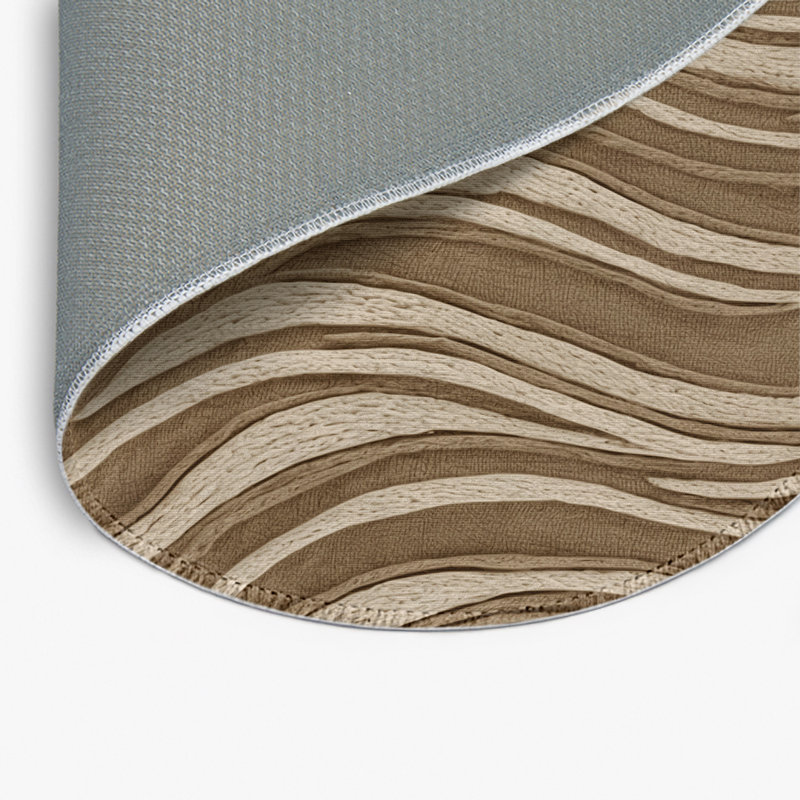 Tapis beige d'intérieur et d'extérieur Nature, Rond 5 pi