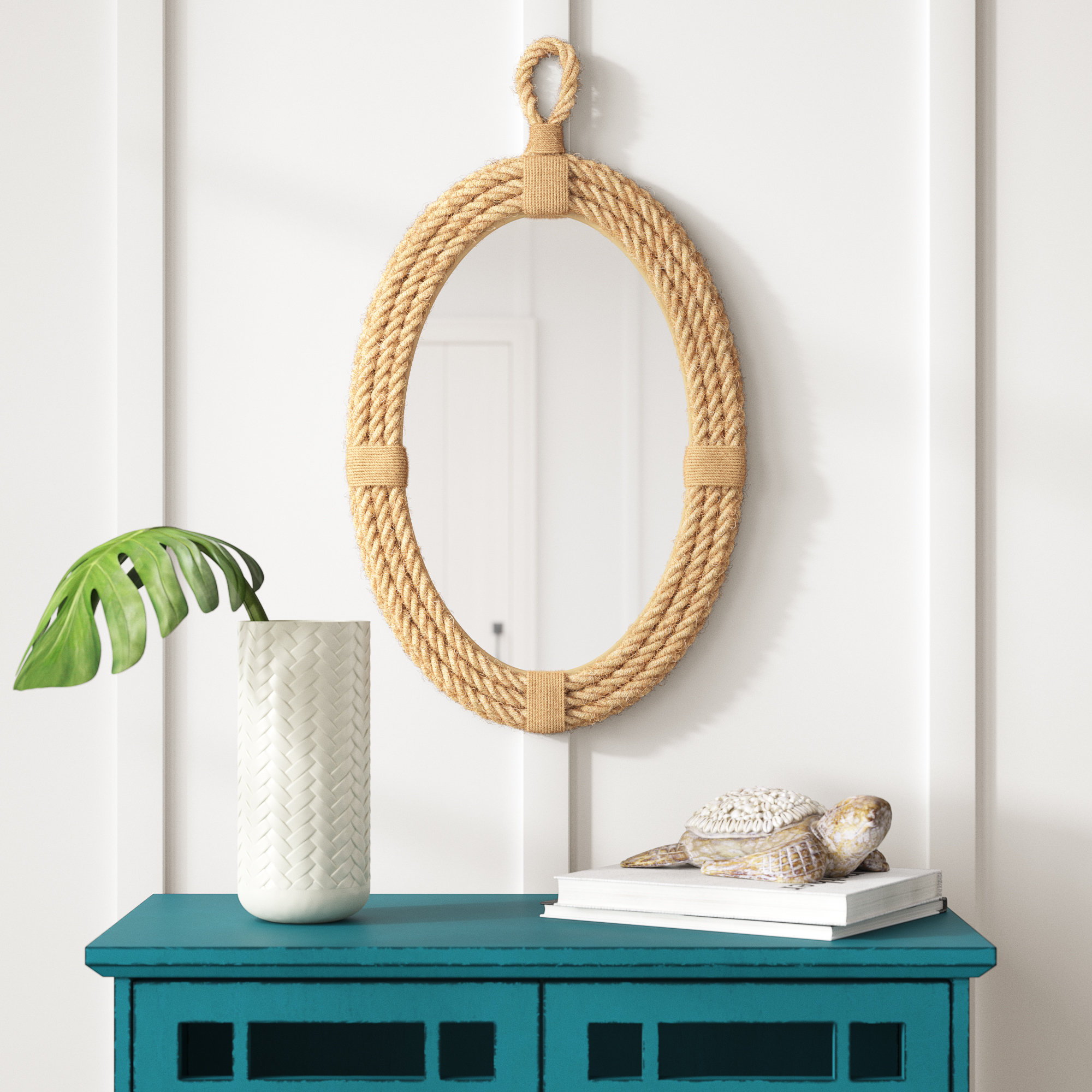 Breakwater Bay Oakpark Rope Oval Wall Mirror & Reviews