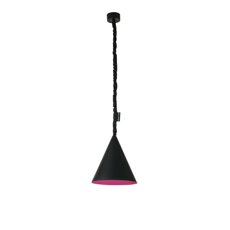 1 - Light Black Cone Pendant, Magenta
