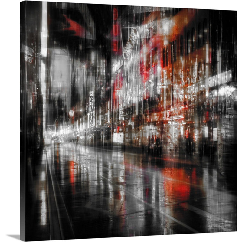«City at Night V», impression sur toile, H 35 po x l 35 po x P 1,5 po