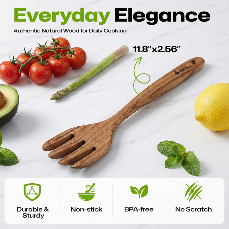 1 fourchette à salade en bois