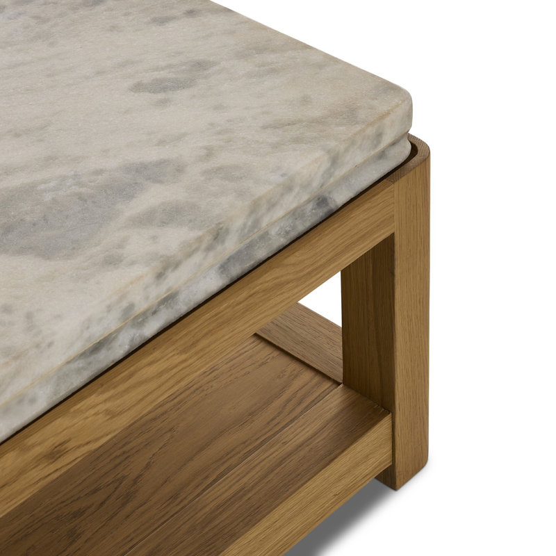 Roberta Coffee Table-Sandblasted White Marble