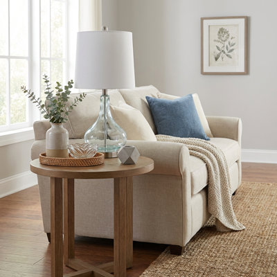 Sophia Rippled Glass Table Lamp, Teal, 23.25"H