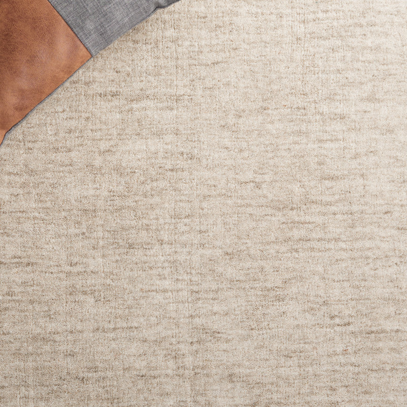 Funchess Handloomed Wool Cotton Rug in Beige, Runner 2'3" x 8'