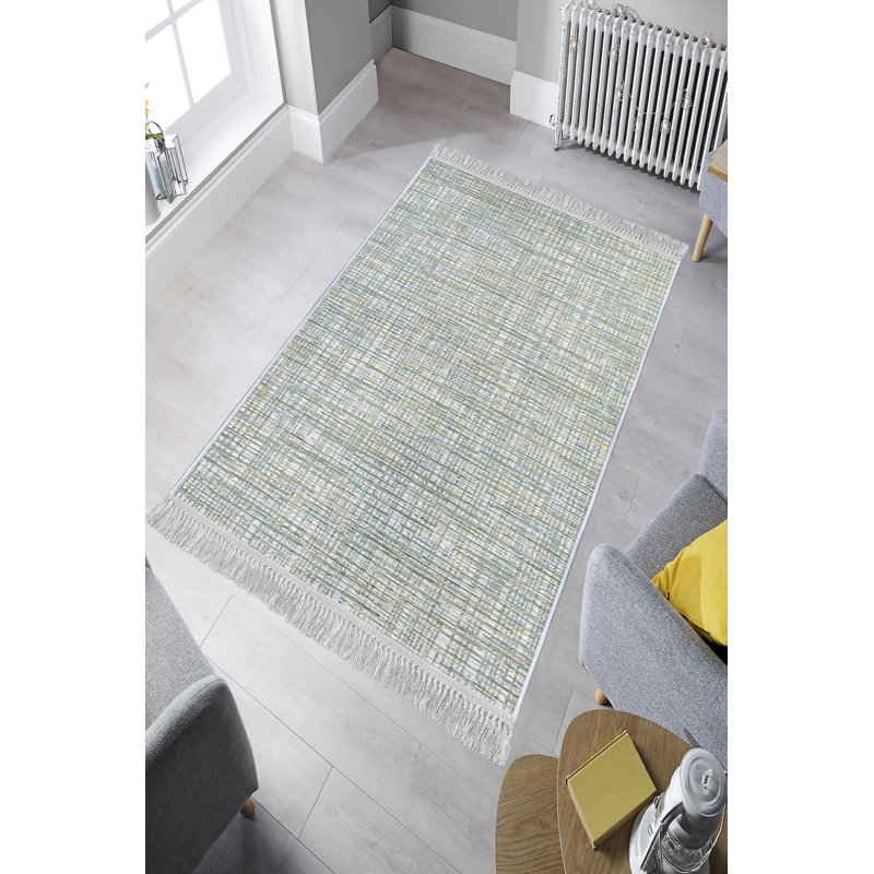 Luxueux tapis en velours de 5,2 x 7,5 pi | Tissu 100% velours, semelle 100% coton, hauteur des poils de 0,4 po | Antibactérien, antidérapant, lavable à la machine | Impression numérique 3D élégante, parfaite pour le décor du salon et de la chambre à coucher