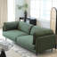 Coussin en velours côtelé vert-109076541