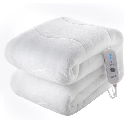 Heated Mattress Pad Twin Size – Quilted Electric Mattress Pad with 5 Heat Settings, 10H Auto-Off & Overheat Protection, Soft Washable Cover, 39"x75", White