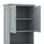 Grande armoire de salle de bain avec panier à linge inclinable et rangement supérieur, armoire de rangement avec deux portes, tablette réglable et tiroir-1447919406