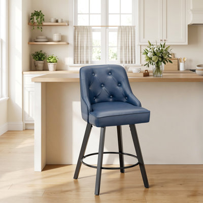 PU Leather Elegant 360° Swivel Bar Stool Stylish Design With Plush Cushion & Sturdy Build