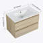 Meuble-lavabo mural 30 po avec lavabo en céramique et 2 tiroirs à fermeture en douceur-76726285