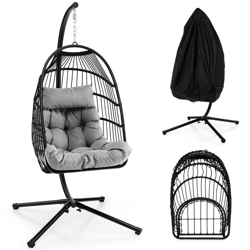 Hanging Swing Hammock W/ Dust Cover Egg Chair with Stand