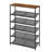 6 Tier 24 Pais Shoe Rack 29.8"W Organizer with Storage Shelves-703348490-728878945