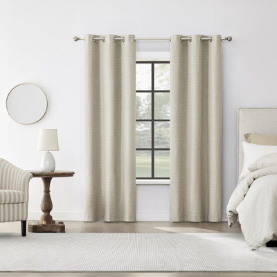 Tula Crosshatch 100% Blackout Grommet Curtain Panel