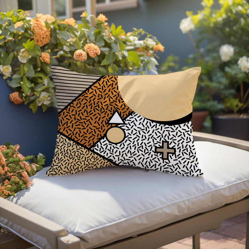 Coussin lombaire réversible intérieur / extérieur Zestra, Rectangle H 18 po x l 25 po, Orange