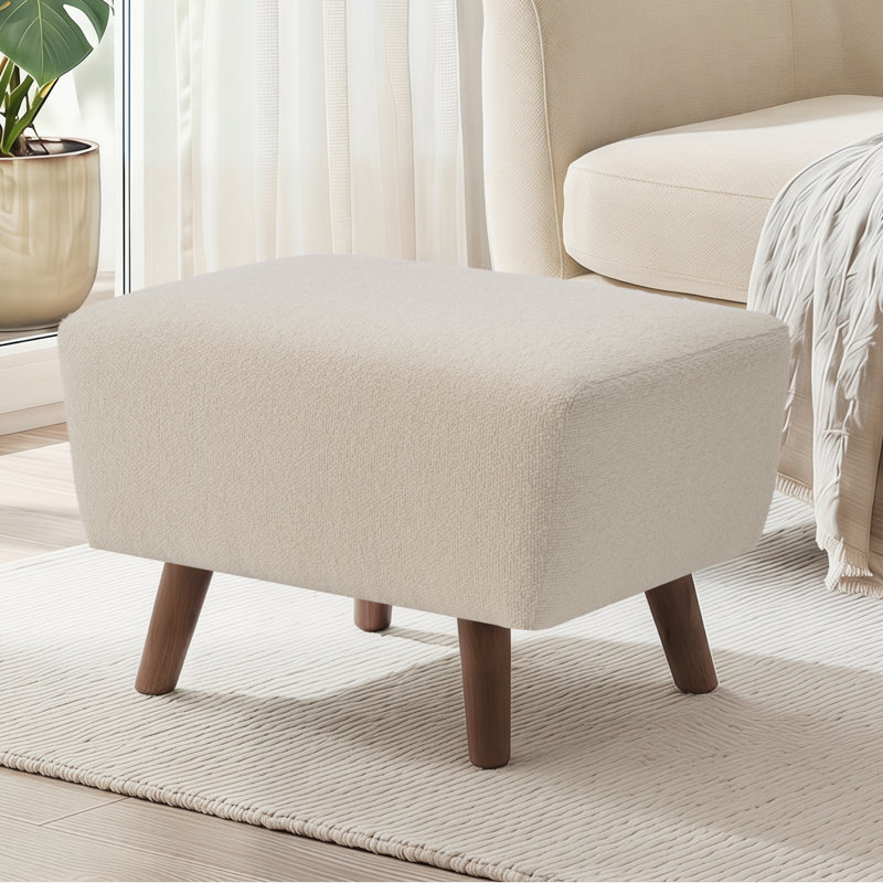 Repose-pieds rembourré moderne Kaya de 24 po, Beige