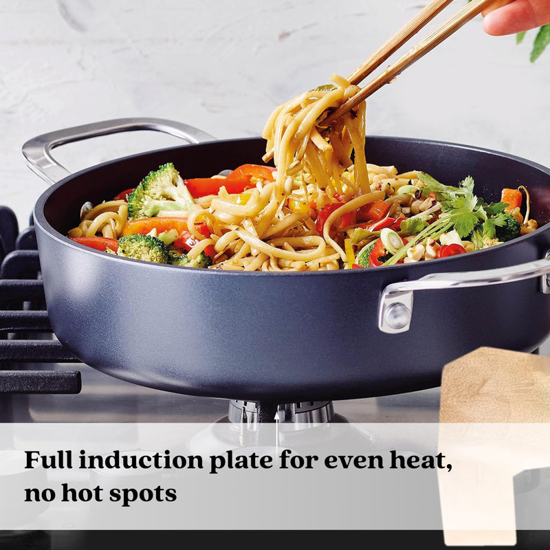 Alva Maestro 9.5" Gray Ceramic Nonstick Sauté Pan with Stainless Steel Lid