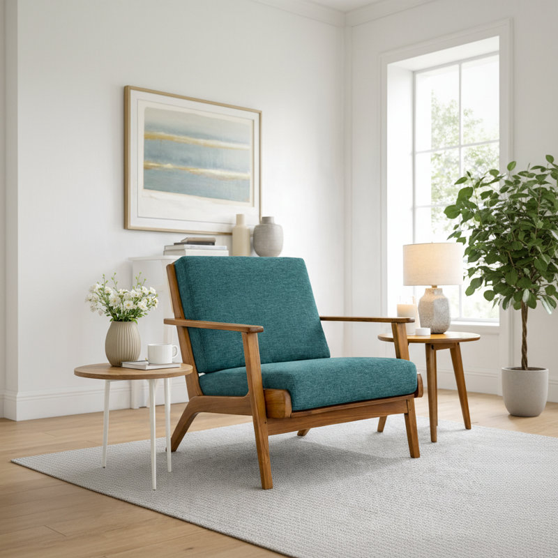 Roddney 30" W Armchair, Teal Linen