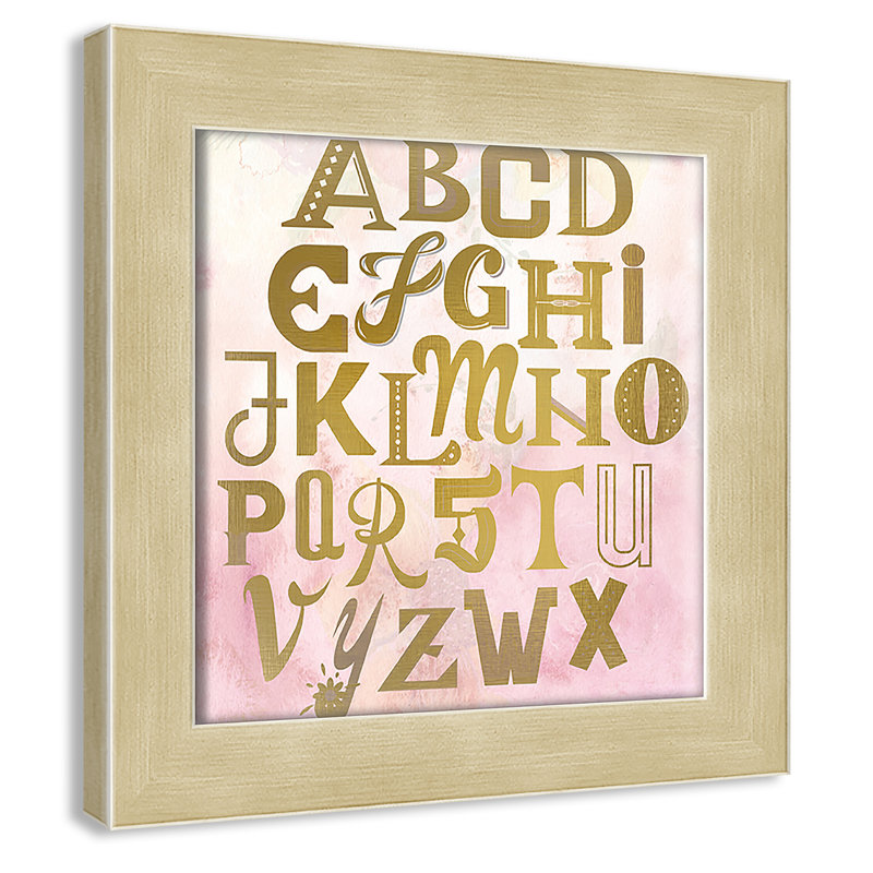 Abc Pink ', impression sur papier, Encadré plat champagne, H 22,5 po x l 22,5 po x P 0,6 po