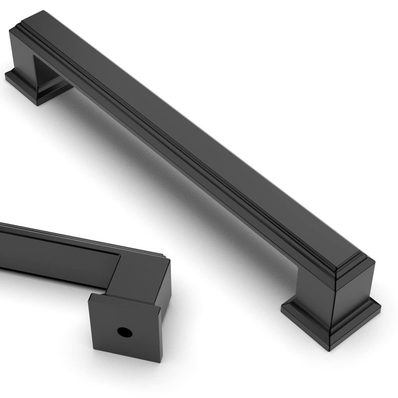 Paquet de 10 poignées d'armoire de cuisine noires mates de 5 pouces (128 mm) pour armoires de cuisine