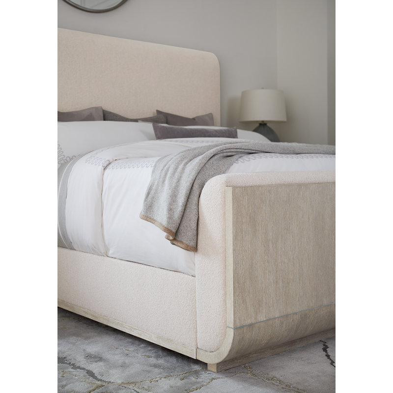 Modern Mood Upholstered Standard Bed, King, Light Wood/Diamond/Inverness Natural