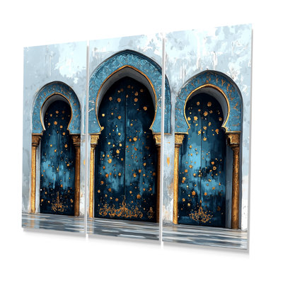 Ensemble de salon art mural bleu Rabat Kasbah Morocco Doors