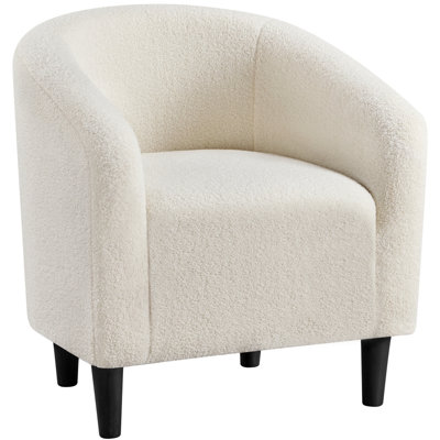 Upholstered Solid Wood Barrel Accent Club Chair