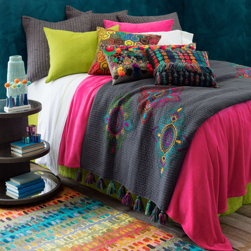 Paint Chip Multi Hand Micro Hooked Wool Rug, Rectangle 8'6" x 11'6"