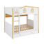 Lit superposé avec garde-corps en forme de maison et lit gigogne, lit superposé en bois avec tablettes de rangement-1768419719