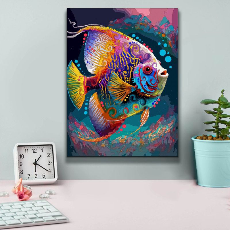'Angelfish' by Dean Russo Canvas Wall Art, 16" H x 12" W x 0.75" D