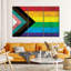 «Modern Pride Flag on Wood», reproduction de toile tendue 3 pièces-1827210736