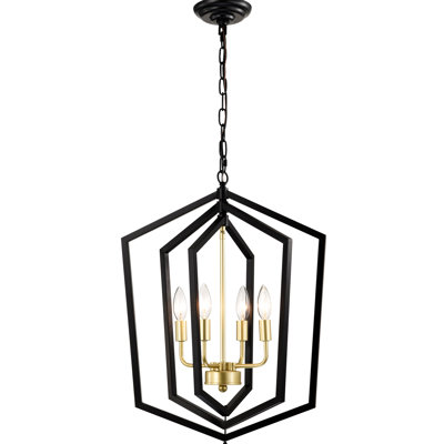 4- Matte Black And Gold , Ceiling Fixture For Dining Room, Kitchen, Bedroom, Living Area, Metal Material + Modern Office, Captivating