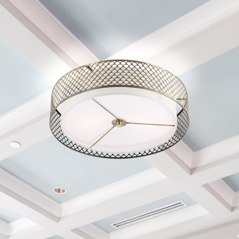 Frances 18.25" W 2-Light Dimmable Semi Flush Mount