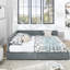 Structure de lit de jour en velours grand avec tiroirs de rangement et support de dossier-999509625