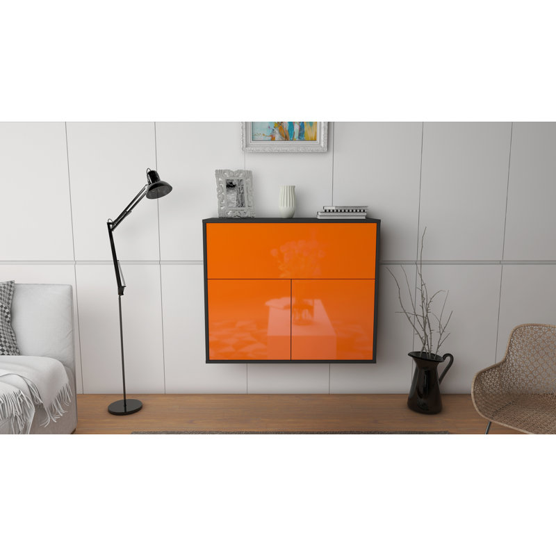 Schutte 92cm Sideboard, Anthracite/Orange