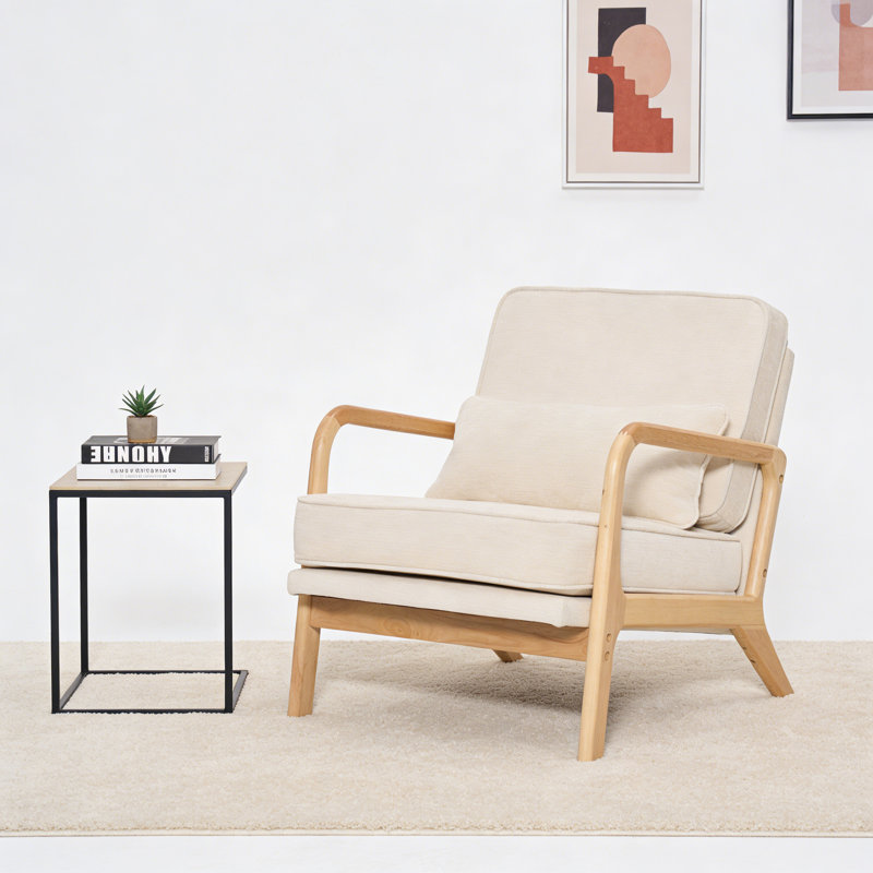 Chaise rembourrée Chenille, Bois, Vert foncé