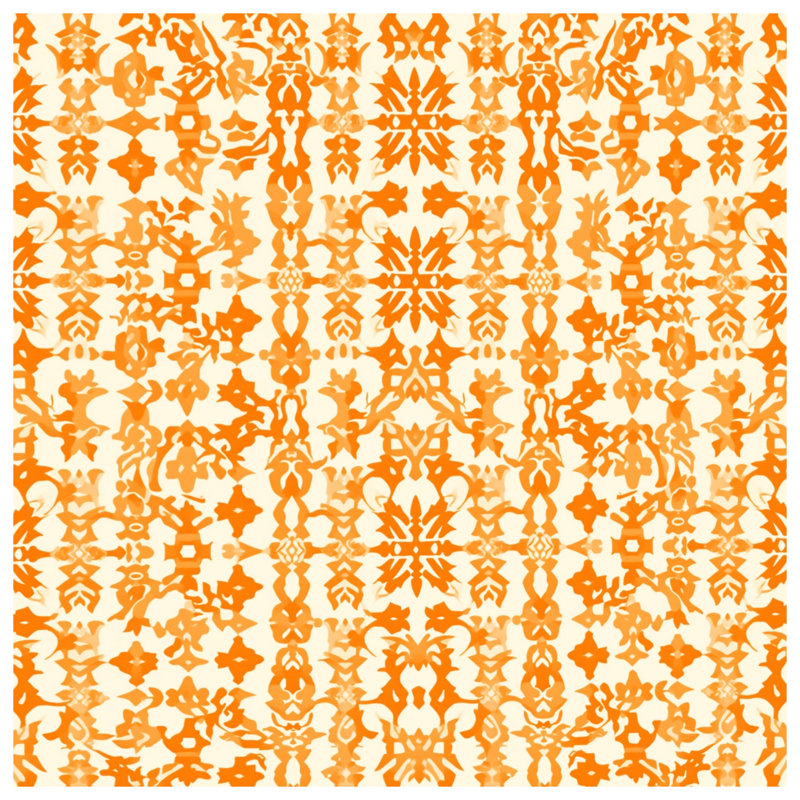 Couvertures orange à motif damassé, 50in W x 60in H