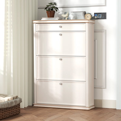 Beige Solid wood Shoe Storage