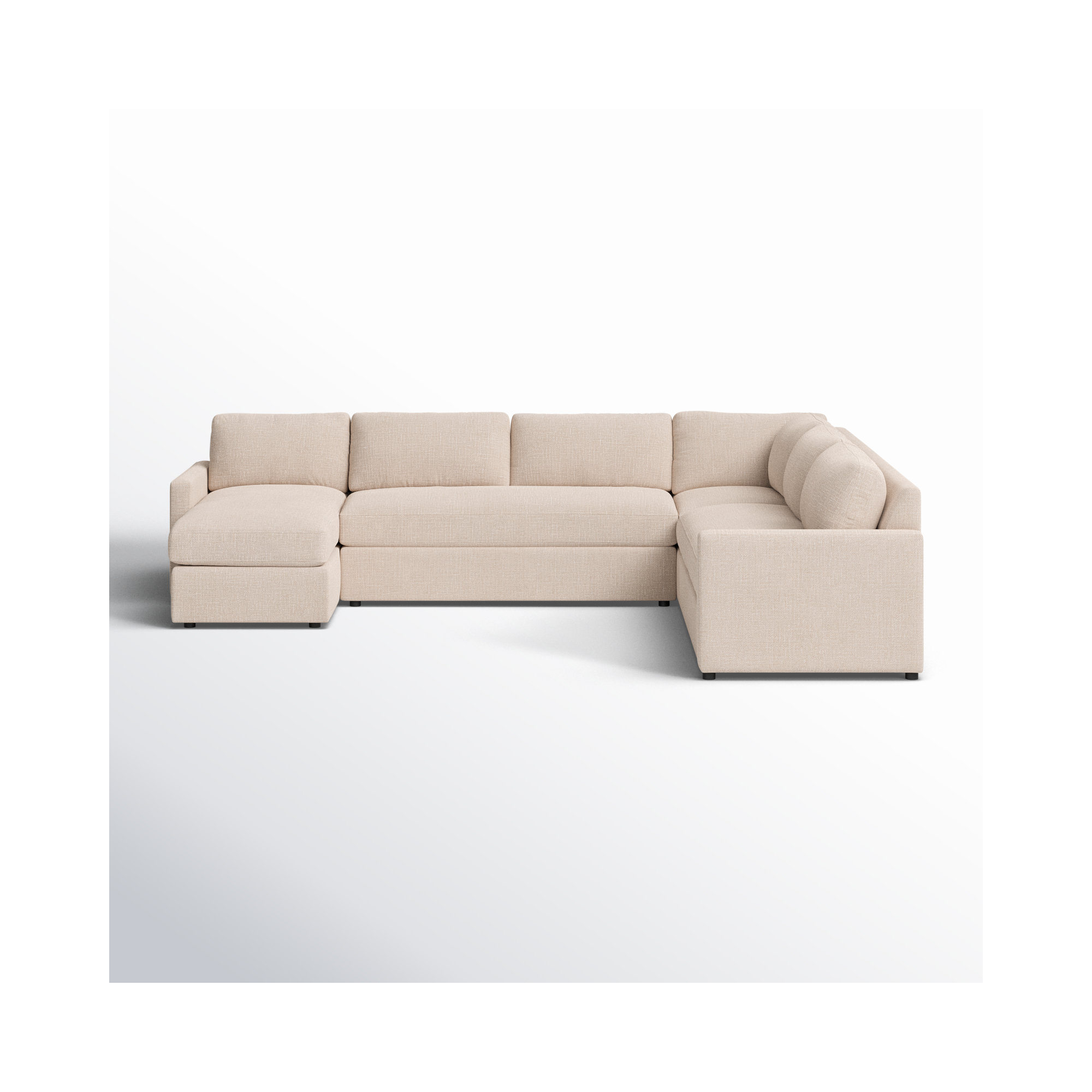 Damari Upholstered U-Sectional, Andrew Driftwood Performance Chenille, Left Hand Facing