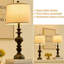 Lampes de table rustiques de style campagnard avec ports de charge USB et prise de courant, commande tactile à intensité variable à 3 voies, parfait pour le salon, la chambre à coucher, le bureau