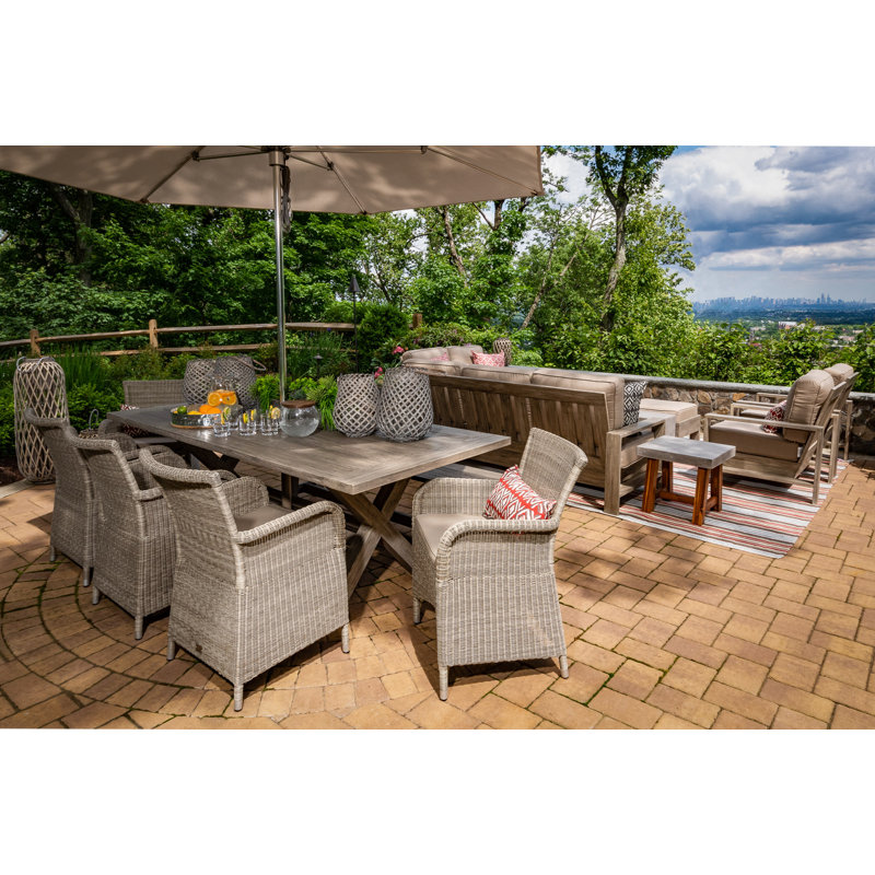Outdoor Dining Armchair, White Coral/Taupe