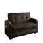 Conception de canapé de futon de style transitionnel capitonnée, avec porte-gobelet intégré sous la base de la fonction couchette (convertible en lit)
