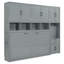 Lit escamotable mural simple avec placard, tiroirs et bureau - gris-1207441540